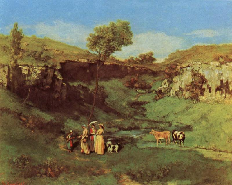 Gustave Courbet Les Demoiselles de Village oil painting image